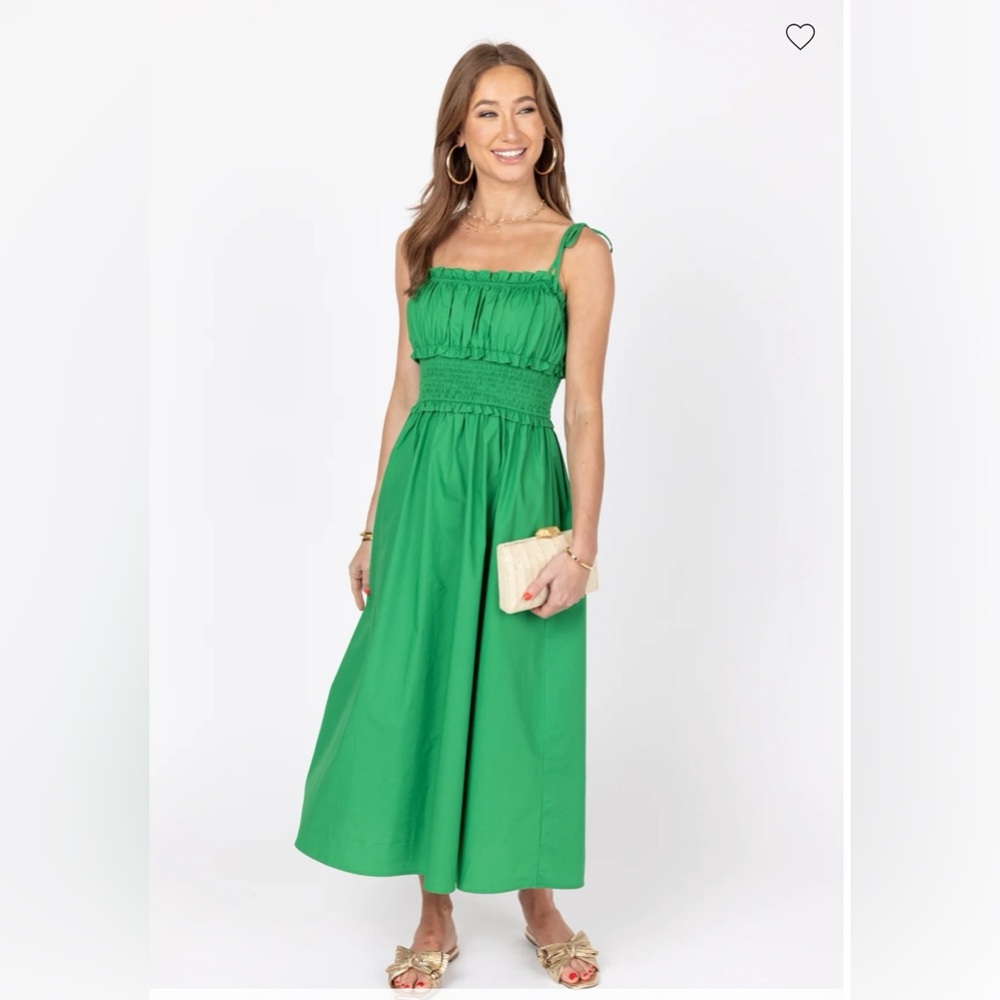 Shop Avara Kelly Green Tiffany Midi Dress NEW Size Medium .